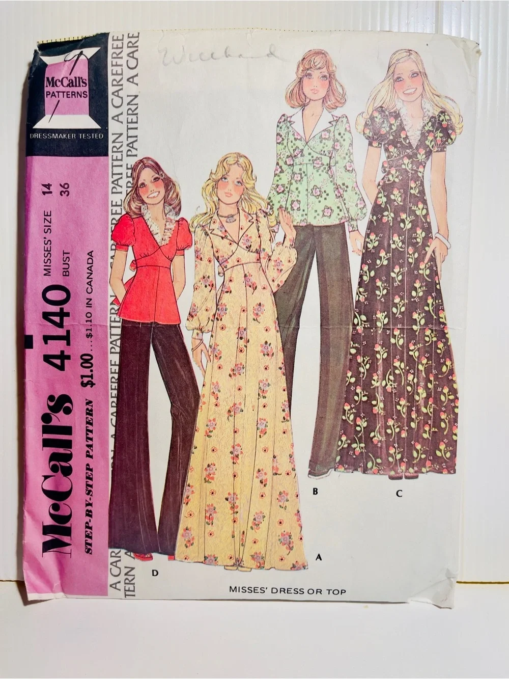 Simplicity & McCall's Vintage Sewing Pattern Lot - Yellow Blue Red Floral